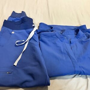 💙 FIGS Denim Scrub Set | Rafaela Top + Zamora Jogger | Size L | EUC | PO 1660